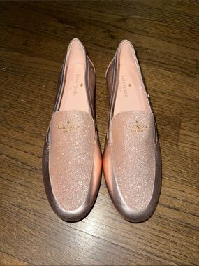 NWOT Kate Spade New York City Lights Loafer Women's Metallic Glitter Rose Gold